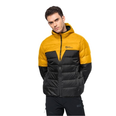 Jack Wolfskin Zimowa kurtka puchowa DNA Tundra Hoody z kapturem (bardzo ciepła, wiatroszczelna) żółta męska